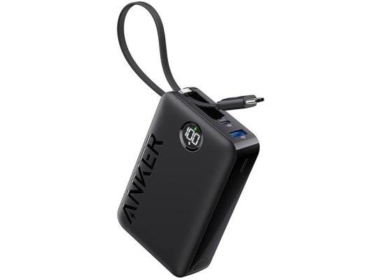 Anker Power Bank Battery Pack, 20,000mAh 22.5W High Speed Charging Portable Charger with Built-in USB C Cable, 1 USB-C, 1 USB-A, for iPhone 15/15 Plus/15 Pro/15 Pro Max, MacBook, Galaxy - Black